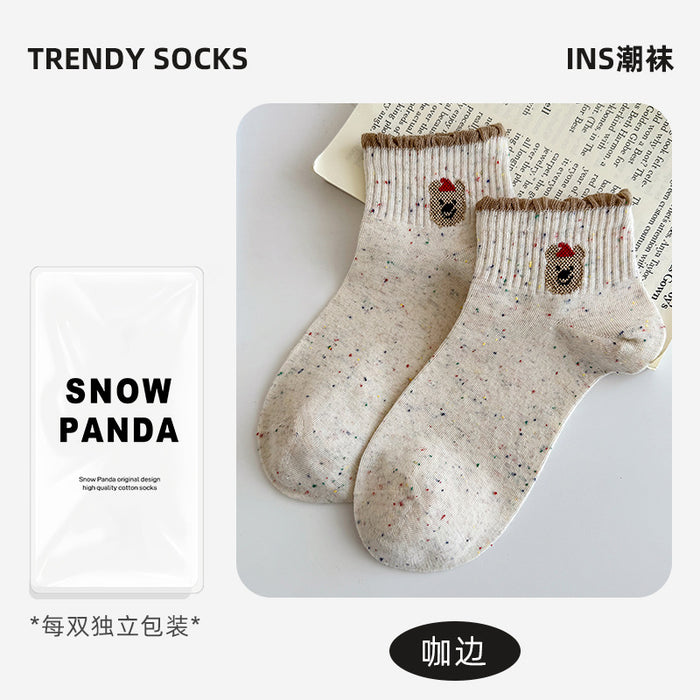 Wholesale Socks thin mesh breathable bow embroidered short tube socks boneless socks