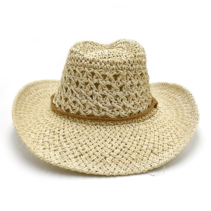 Wholesale Handmade Raffia Hat Mountaineering Camping Style Casual Outdoor Sun Hat