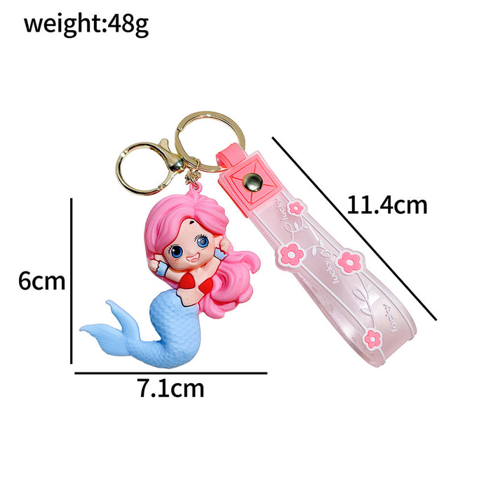 Wholesale Mermaid Princess Keychain Pendant Doll Silicone Car Keychain