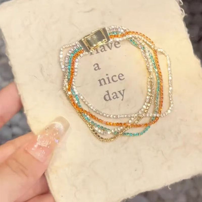 Wholesale Purple bracelet with multiple layers of layering, colorful, sweet, exquisite and versatile accessories