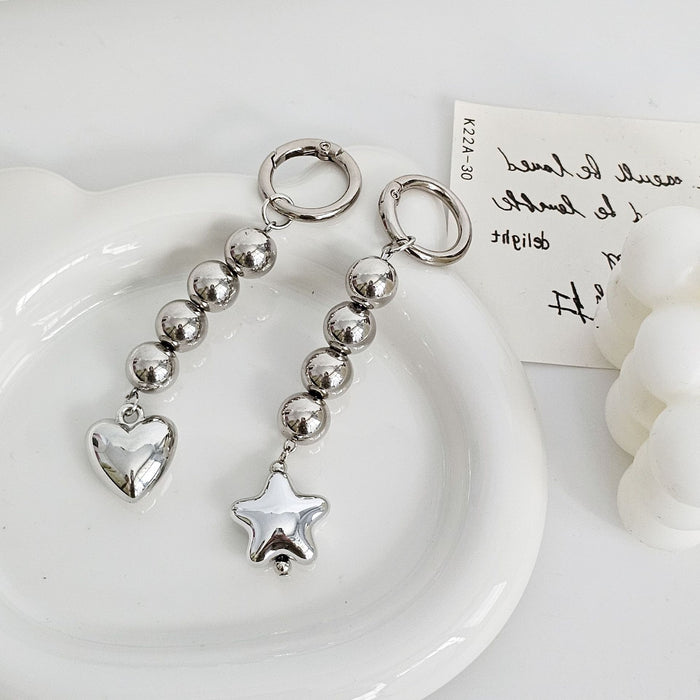 Wholesale silver Star Love Bag Hanging Chain Niche Chain Mobile Phone Pendant