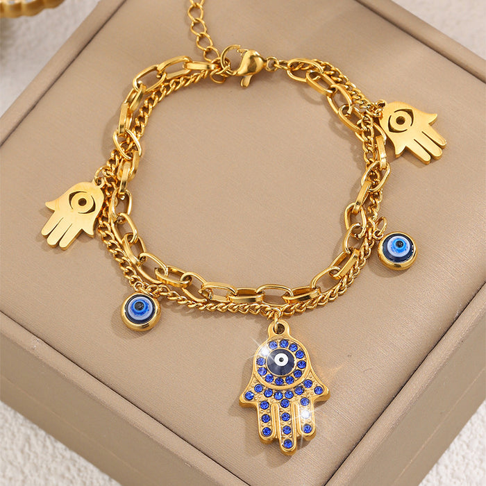 Wholesale Titanium Steel Bracelet Devil's Eye Palm Bracelet High Grade Stainless Steel Bracelet