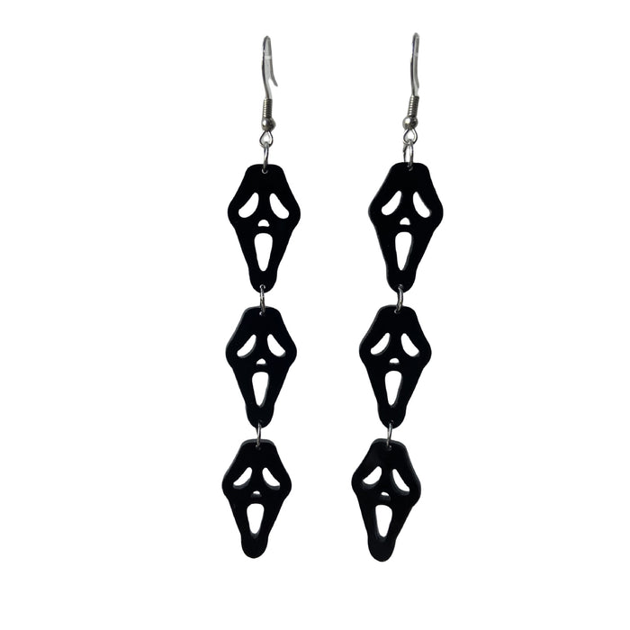 Wholesale Exaggerated Dark  Earrings Bat  Web Ghost Skull Triple Gothic Style Earrings Jewelry