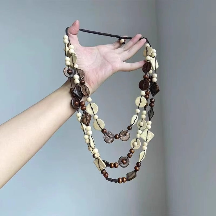 Wholesale Fashion Alloy Flower Long Chain Necklace Trendy Jewelry Accessory Gift