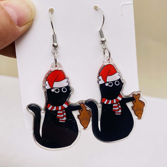 Wholesale Christmas creative acrylic earrings personalized colorful elk earrings
