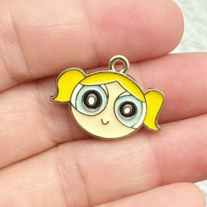 Wholesale 10pcs DIY Cartoon Cute Girl Alloy Resin Jewelry Pendant Necklace Earrings