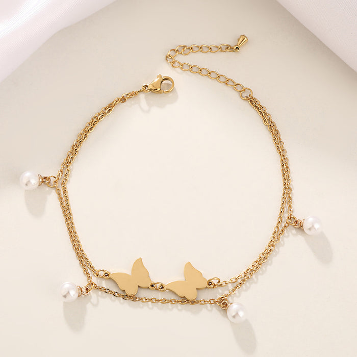 Wholesale Fashionable double-sided butterfly bracelet with a high-end feel