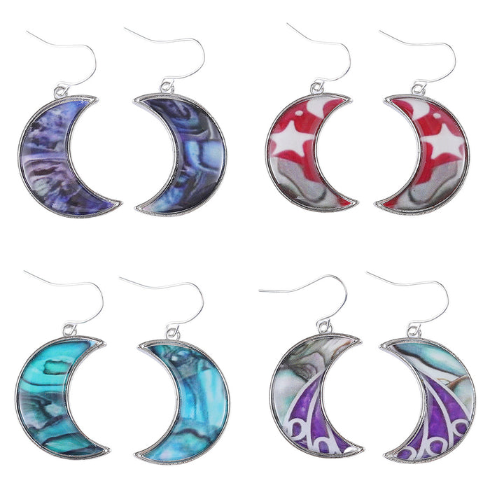 Wholesale Retro geometric star and moon pendant earrings niche advanced all-match earrings