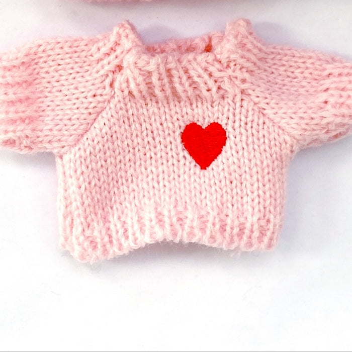 Wholesale Wear red heart sweater with letters and a hat,  a little bear knitted hat,  and a baby clothes