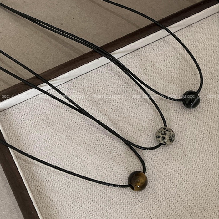 Wholesale Stone black rope  Women's Light luxury  clavicle chain accessories