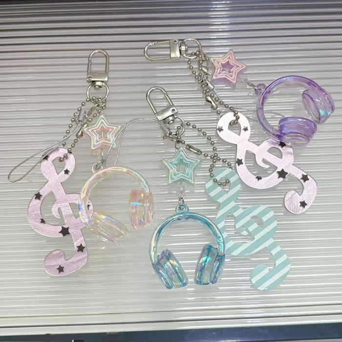 Wholesale Vintage Music Note Star Acrylic Keychain Bag Charm Trendy Accessory Gift