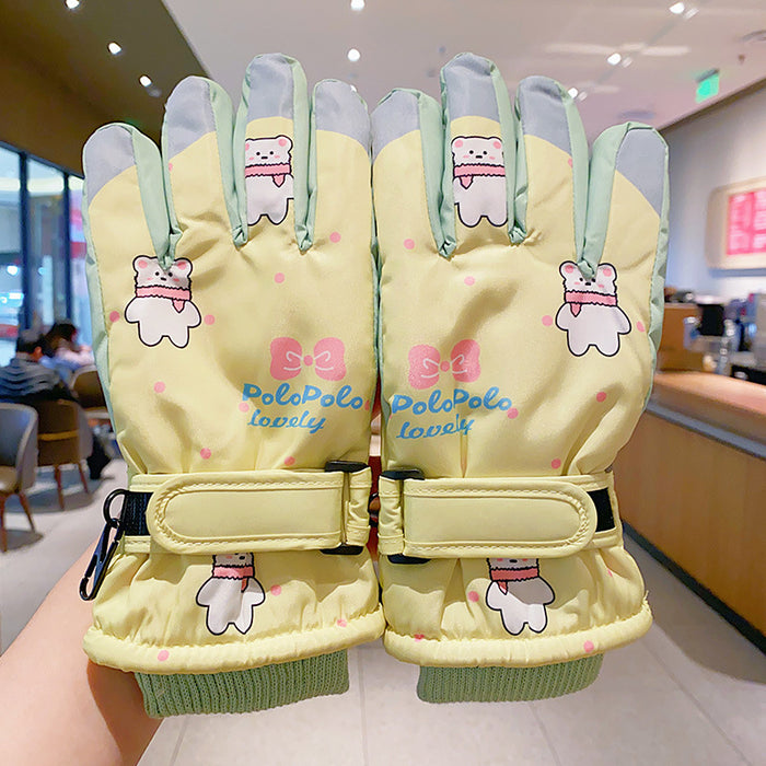 Wholesale Cartoon Windproof and Antifreeze Fleece-Lined Gloves