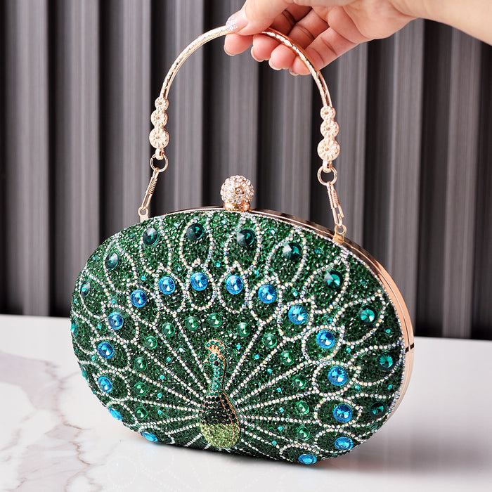 Wholesale Peacock Diamond Evening Bag Handbag JDC-HB-YiX008