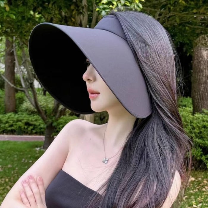 Wholesale Big brim full face sun hat, empty top sun hat, cycling sun hat, beach outdoor tourism