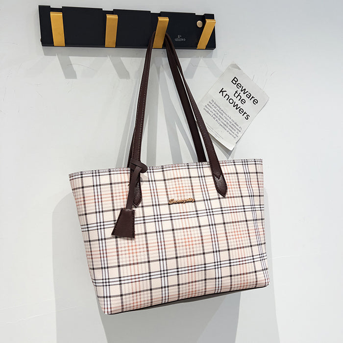 Wholesale Plaid Printed Tote Shoulder Bag JDC-SD-ShiCheng015