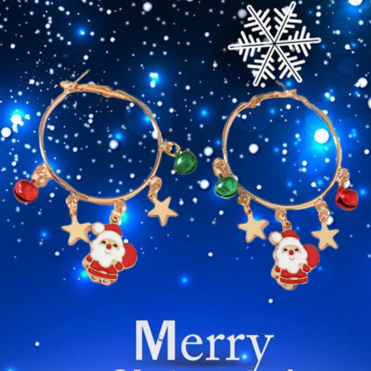 Wholesale Christmas Cartoon Cute Alloy Earrings JDC-ES-JunJie007