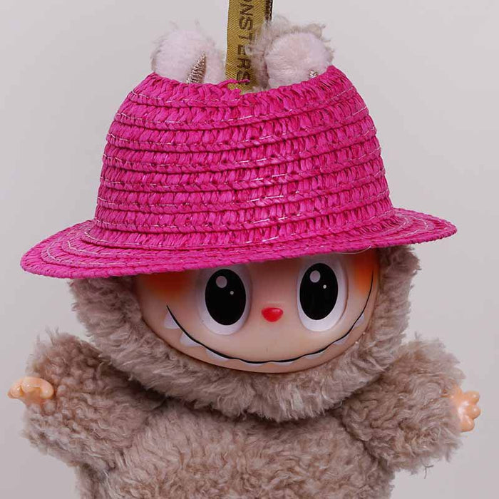 Wholesale  mini hollow top woven straw hat dome wave pull cloth leaking ear hat dress-up baby clothes accessories