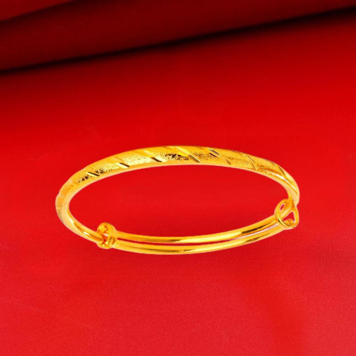 Wholesale Bracelet Baby Smooth Bracelet Copper Gold Plated One Year Gift