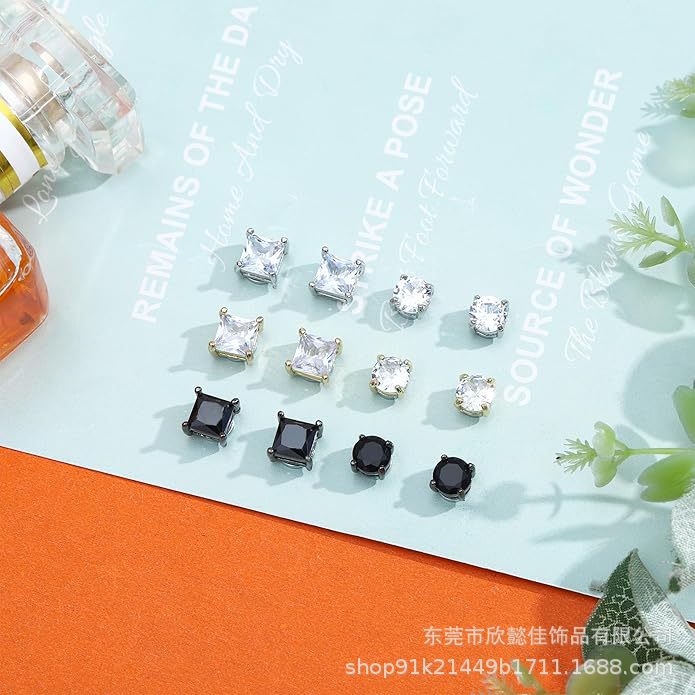 Wholesale Stainless steel magnetic earrings, non perforated magnetic earrings, diamond earrings