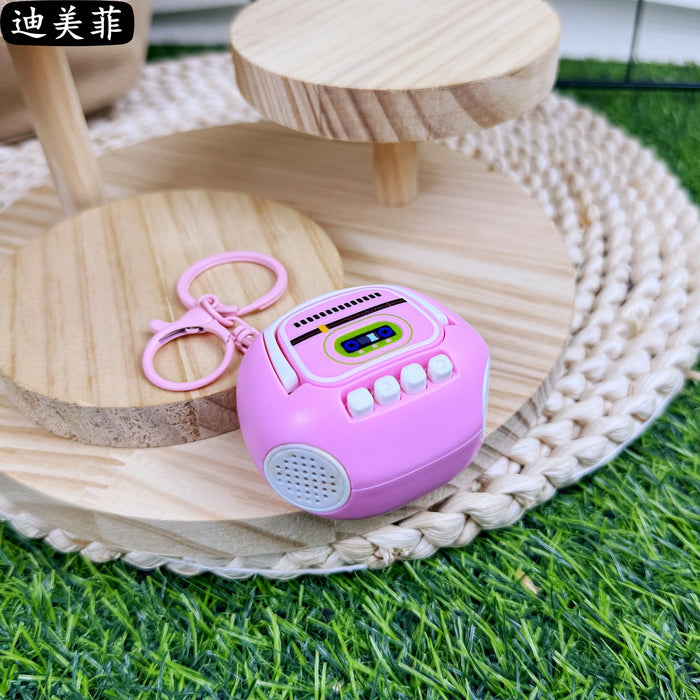 Wholesale Nostalgic Retro Recorder Keychain Cute Cartoon Mini Audio Sound Small Toy Student Pendant Small Gift