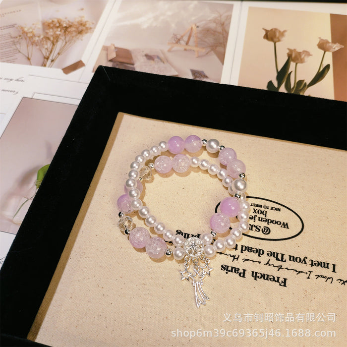 Wholesale Glass Bead Meteor Dreamcatcher Double Circle Bracelet Trendy Jewelry Accessory