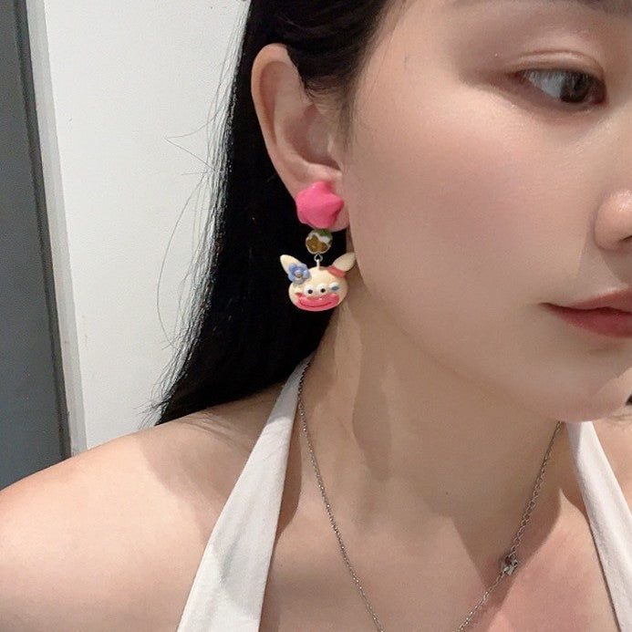 Wholesale Original new cartoon ugly doll silver needle fashionable and funny earring ear clip