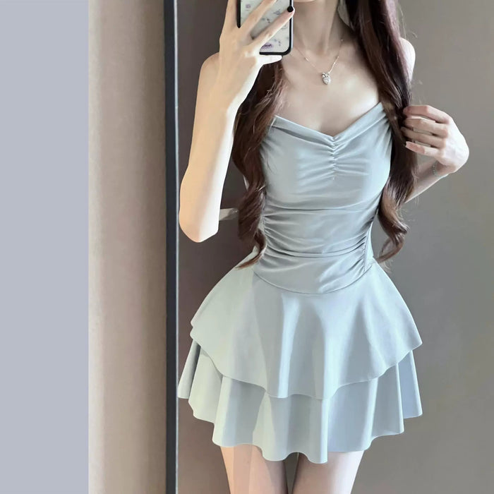 Wholesale Swimsuit sexy skirt style one-piece hot spring bath