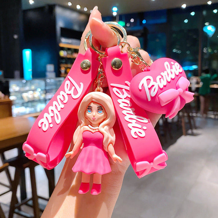 Wholesale 2023 New Pink Princess Girl Silicone Keychains JDC-KC-GongZe002