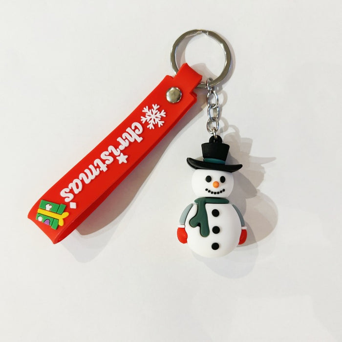 Wholesale PVC Christmas Snowman Cartoon Doll Keychain JDC-KC-WuYi083
