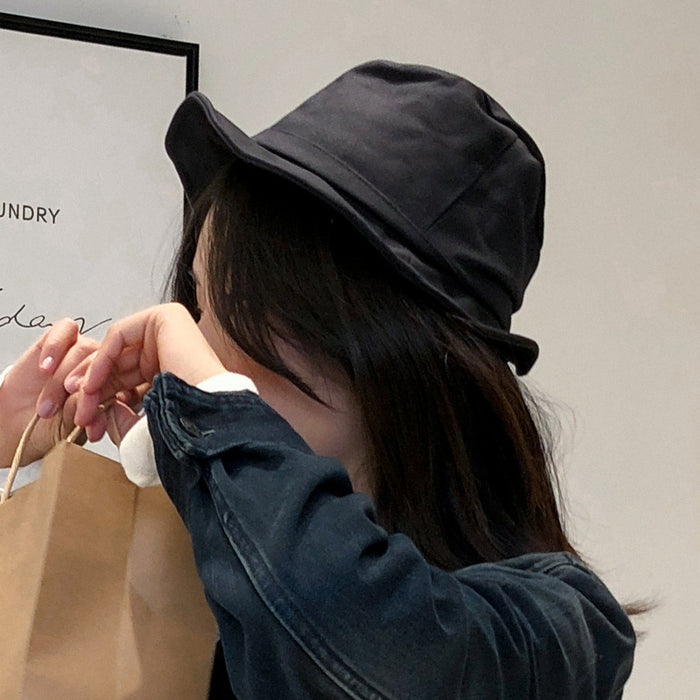 Wholesale Solid color fisherman hat, travel sun hat, versatile artistic basin hat, foldable