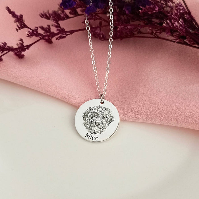 Wholesale Stainless steel necklace with stainless steel disc and commemorative tag