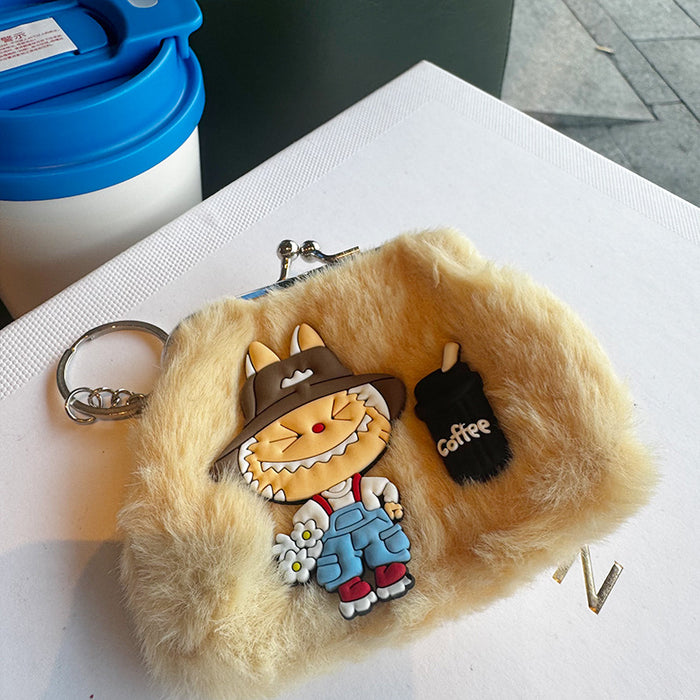 Wholesale Cartoon Plush Bunny Kidsren' s Coin Purse Forest Elf Fabric Small Handbag Girls Headphone Key Cosmetics Bag