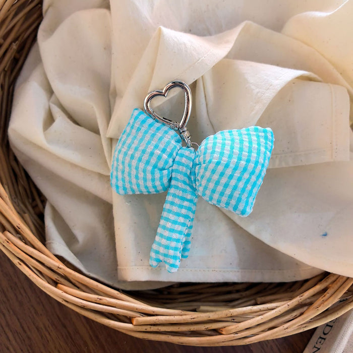 Wholesale Love Candy Color Plaid Bow Bag  Sweet Cute Keychain