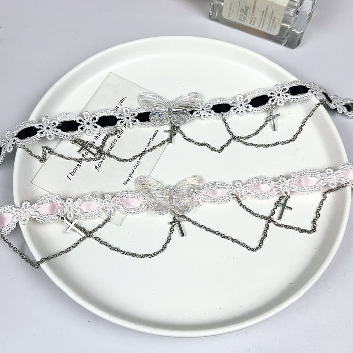 Wholesale Lace necklace cross collarbone chain personalized creative collar