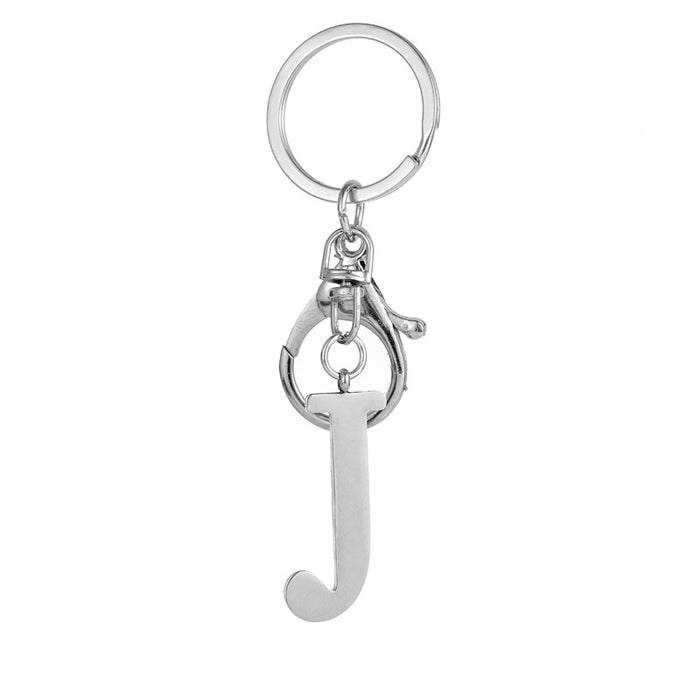 Wholesale Stainless Steel  Letter Key Chain Titanium Steel Keychain Initial Letter Modern Simple Backpack Pendant