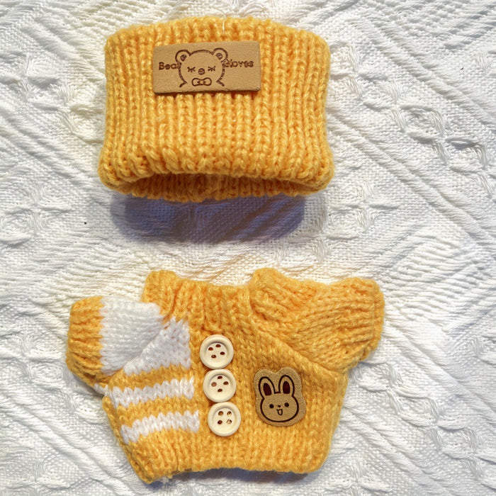 Wholesale Sitting Party Baby Clothes Clothes Bear Button Winter Sweater Hat Set