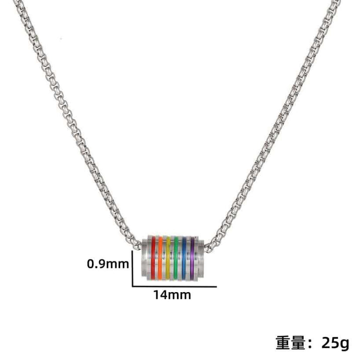 Wholesale Titanium steel necklace pendant, rotating pendant, necklace accessory, couple rainbow pendant