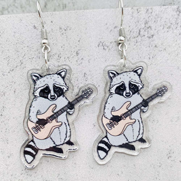 Wholesale Cartoon Cute Mushroom Frog Balloon Printed Pendant Acrylic Earrings JDC-ES-Chengy036