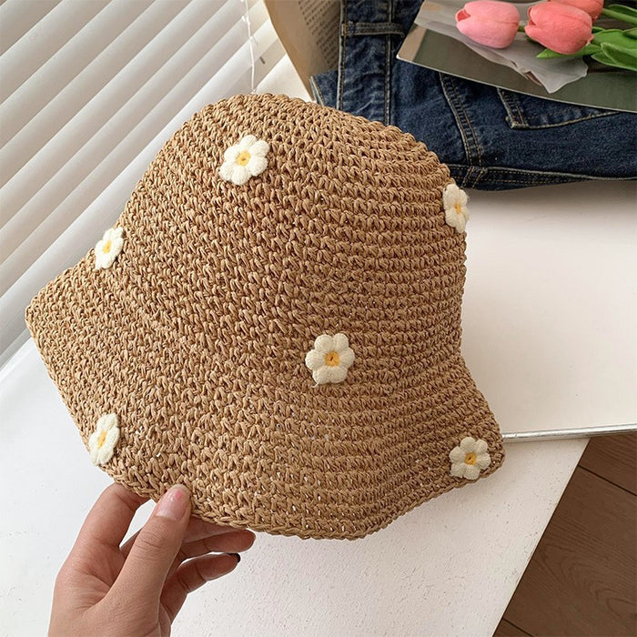 Wholesale Flower Straw Hat Women's Summer Sun Protection and Sunshade Fisherman's Hat