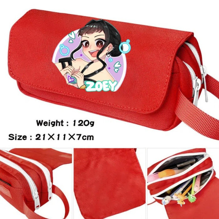 Wholesale Cartoon Print Large Capacity Double-Layer Handheld Pencil Case Stationery Bag Pencil Bag