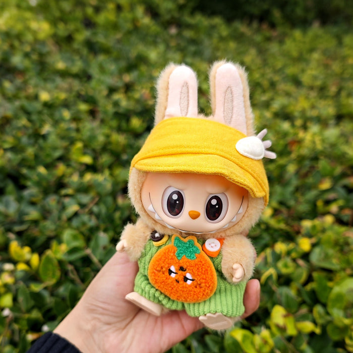 Wholesale Plush Doll Pendant Orange Overalls Little Yellow Hat Best-Selling Cartoon Doll Clothes Internet Celebrity Versatile Clothes