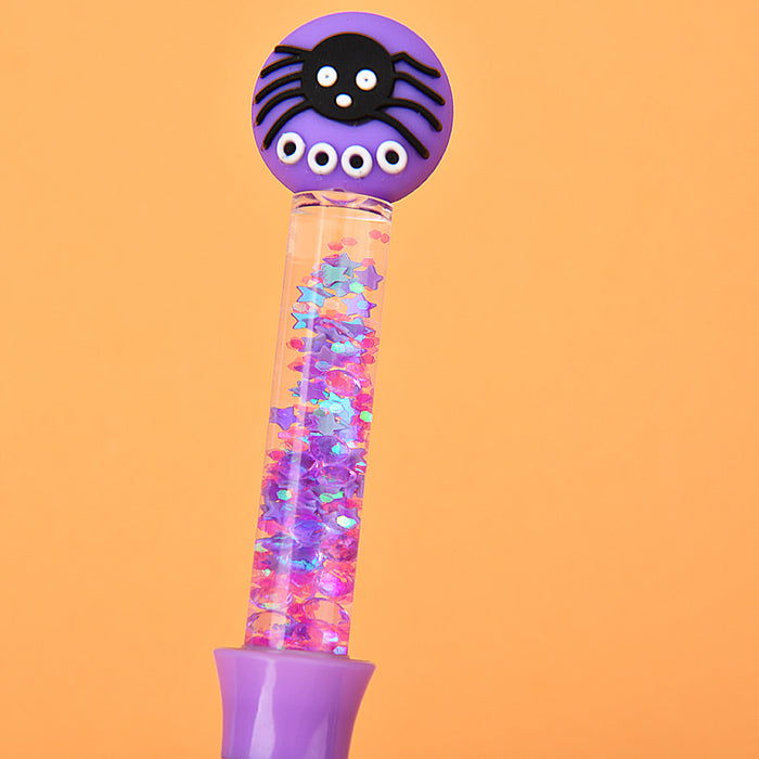 Wholesale Christmas cartoon quicksand four-color pen cute creative multi-color ballpoint pen color press pen student stationery