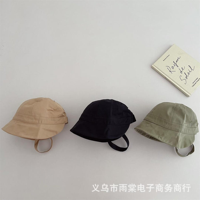 Wholesale children's solid color concave fisherman hat baby sun protection hat