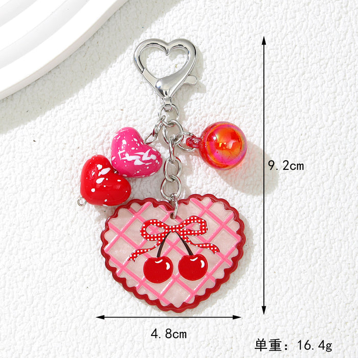 Wholesale Cute Fruit Keychain Alloy Bag Charm Trendy Car Accessory Gift for Girls MOQ≥2
