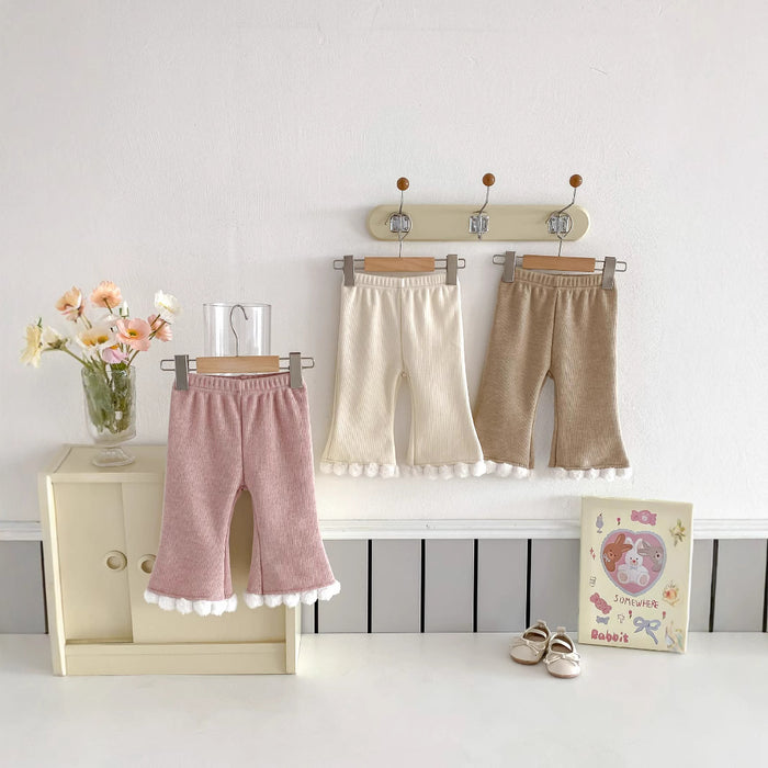 Wholesale Baby and Toddler Wide Leg Pants Thick Winter Pants Women's Baby Korean Version Pants Baby Bell Bottoms Pants JDC-BC-WeiNiS034