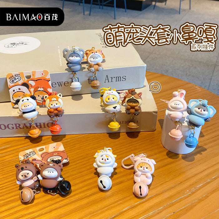 Wholesale Stylish Resin Cute Pet Headgear Series Pendant Phone Chain Keychain Charm Gift