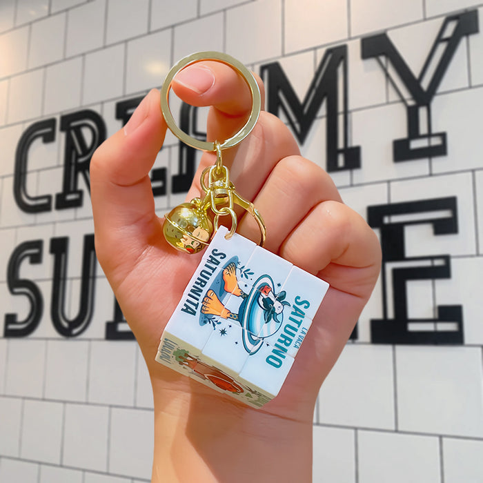 Wholesale Mini Rubik' s Cube Keychain Pendant Educational Toy Cartoon Keychain Small Gift