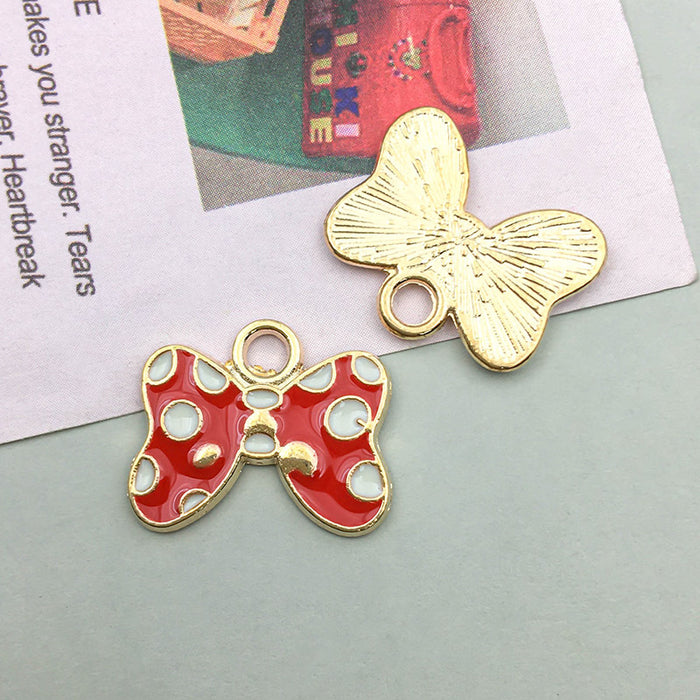 Wholesale DIY Red Oil-Drip Alloy Charms