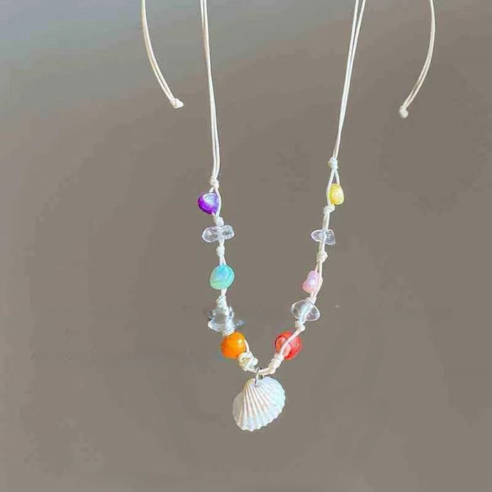 Wholesale Colored bead necklace collarbone chain necklace