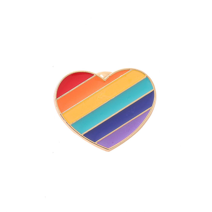 Wholesale Rainbow Love Letter Metal Badge JDC-BC-NanLuo003